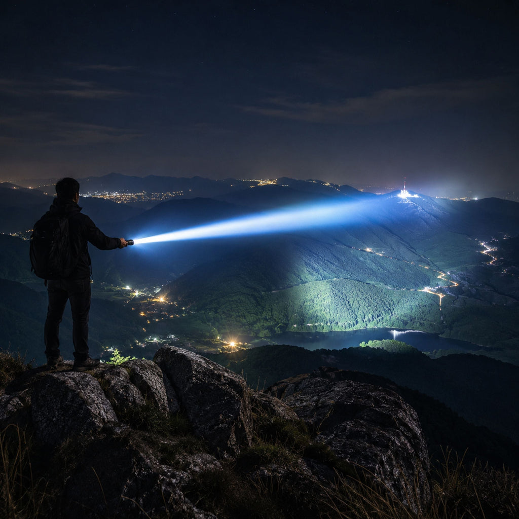 Robust LED-lommelygte med powerbankfunktion, zoomlys med 5 tilstande, genopladeligt batteri på 5000mAh, vandtæt aluminiumskabinet til camping
