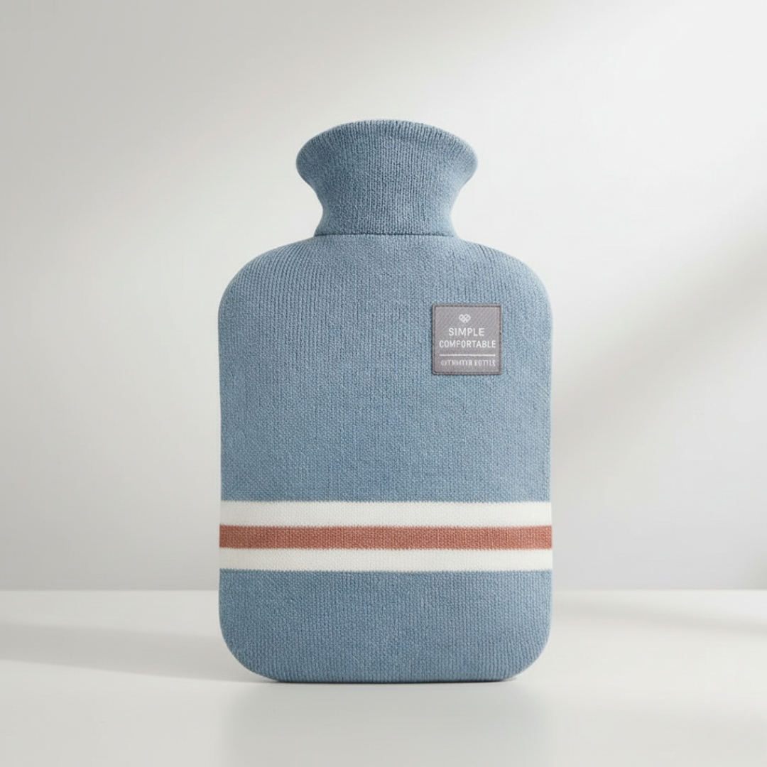 Bouillotte jumbo de 67 fl oz pour thérapie par la chaleur — housse en polaire, chaleur pendant 6-8 heures