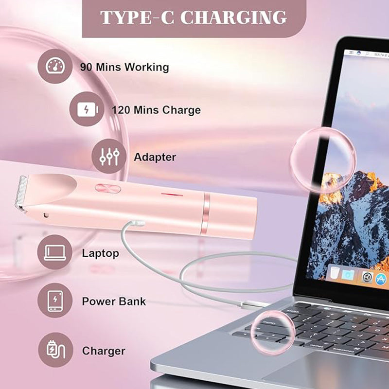 充电式双头修剪器 - IPX7级防水，USB-C快速充电