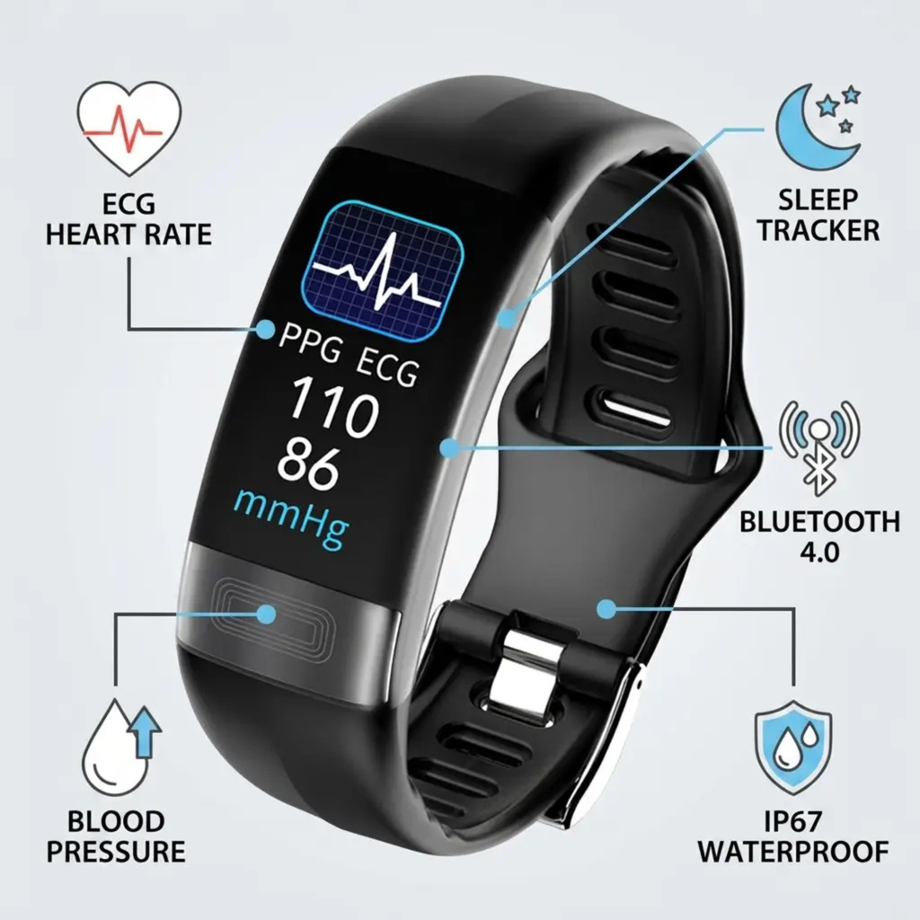 Aktivitetsmåler — kontinuerlig måling af puls, blodtryk og EKG til iOS/Android