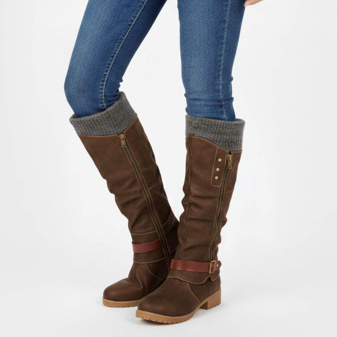 Botas de invierno aislantes de media caña — soporte para el arco, cremallera lateral y suela antideslizante