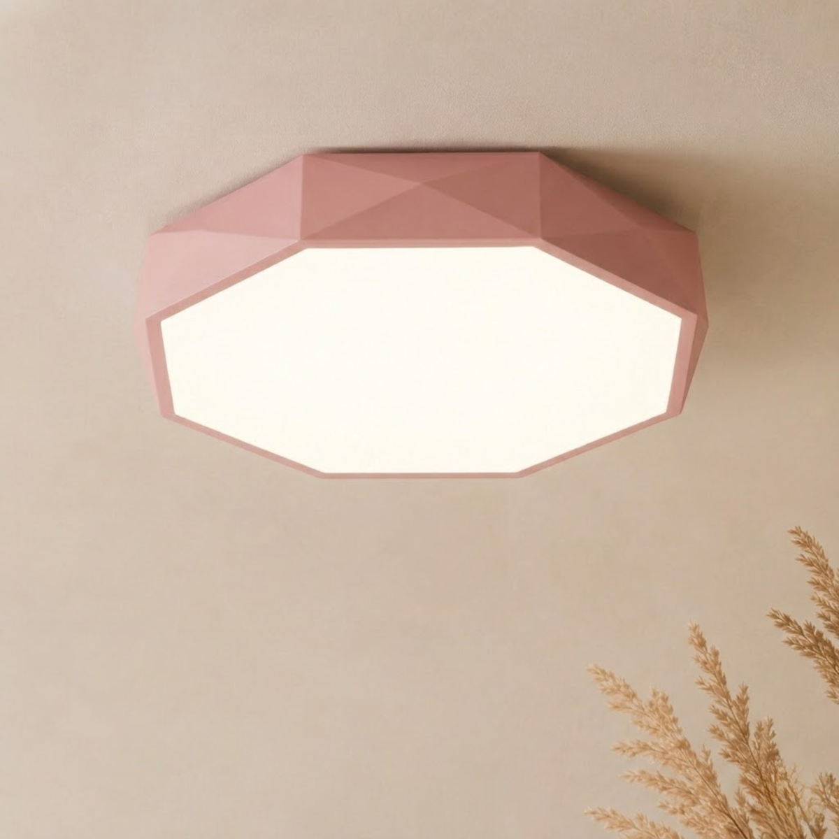Šedé geometrické LED stropní svítidlo – přisazené provedení