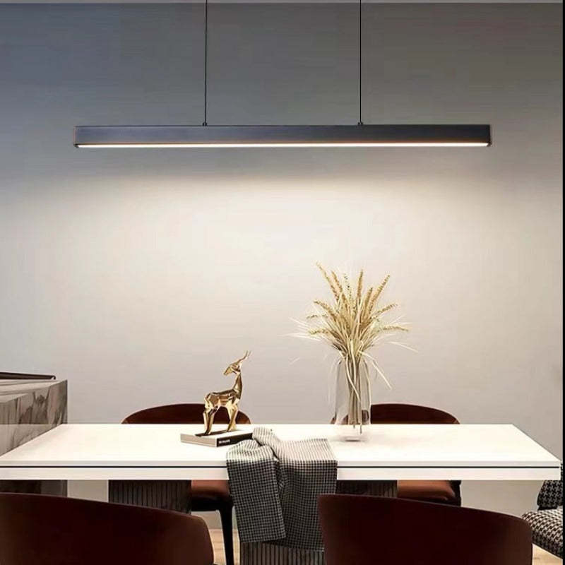 Novare | Modern Linear Metal LED Pendant Light in Black and Brown