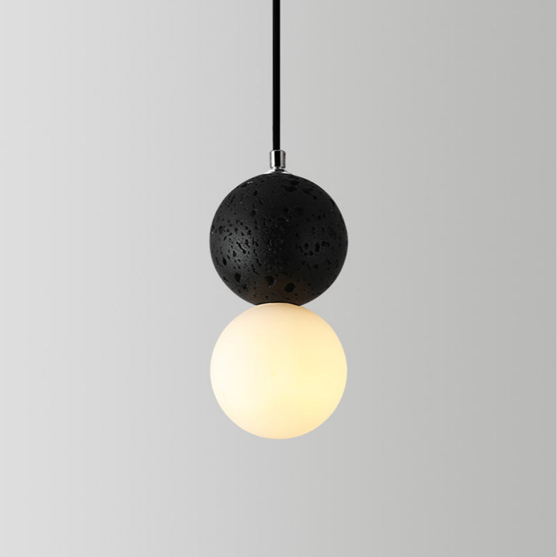 LumaNova Modern Bulbs Small LED Pendant Lamps Black White Glass Dining Table