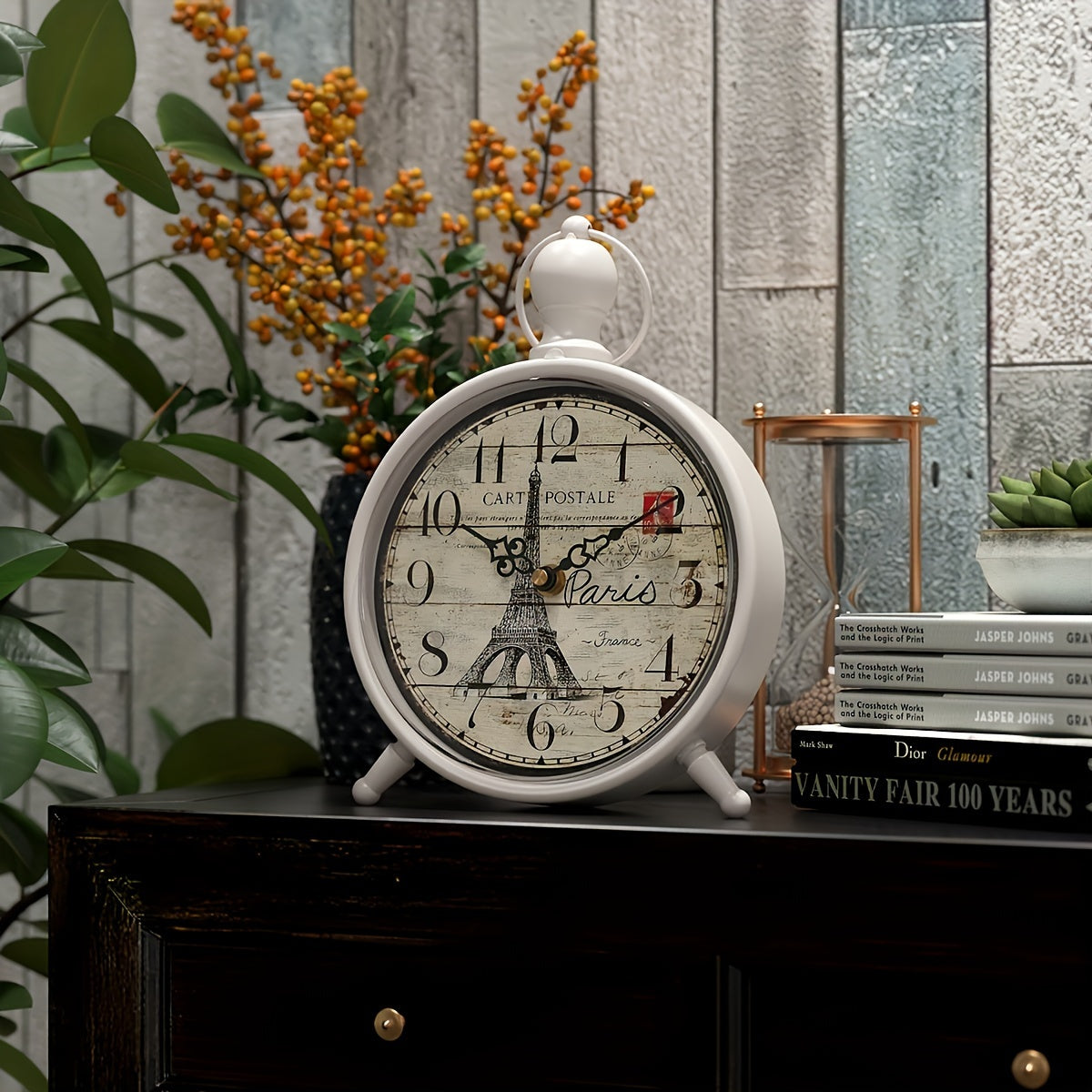Elegant Eiffel Tower Desk Clock, Non-Ticking - Euroselle