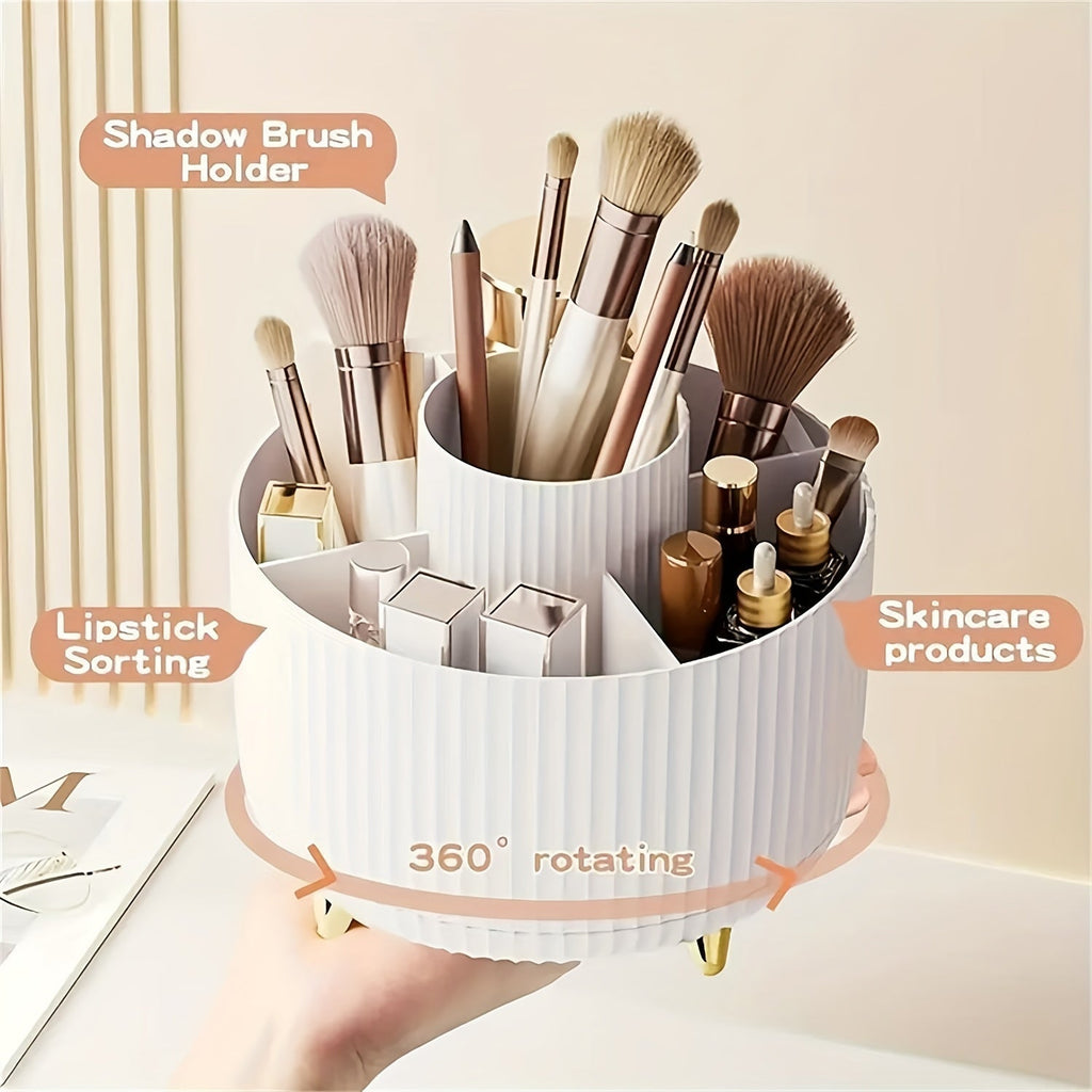 Plastic 360° Rotating Makeup Storage with 5 Sections - Euroselle