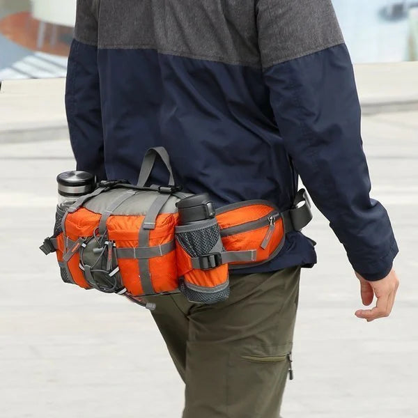 Riñonera ligera impermeable para correr con portabotellas, para senderismo, jogging y viajes