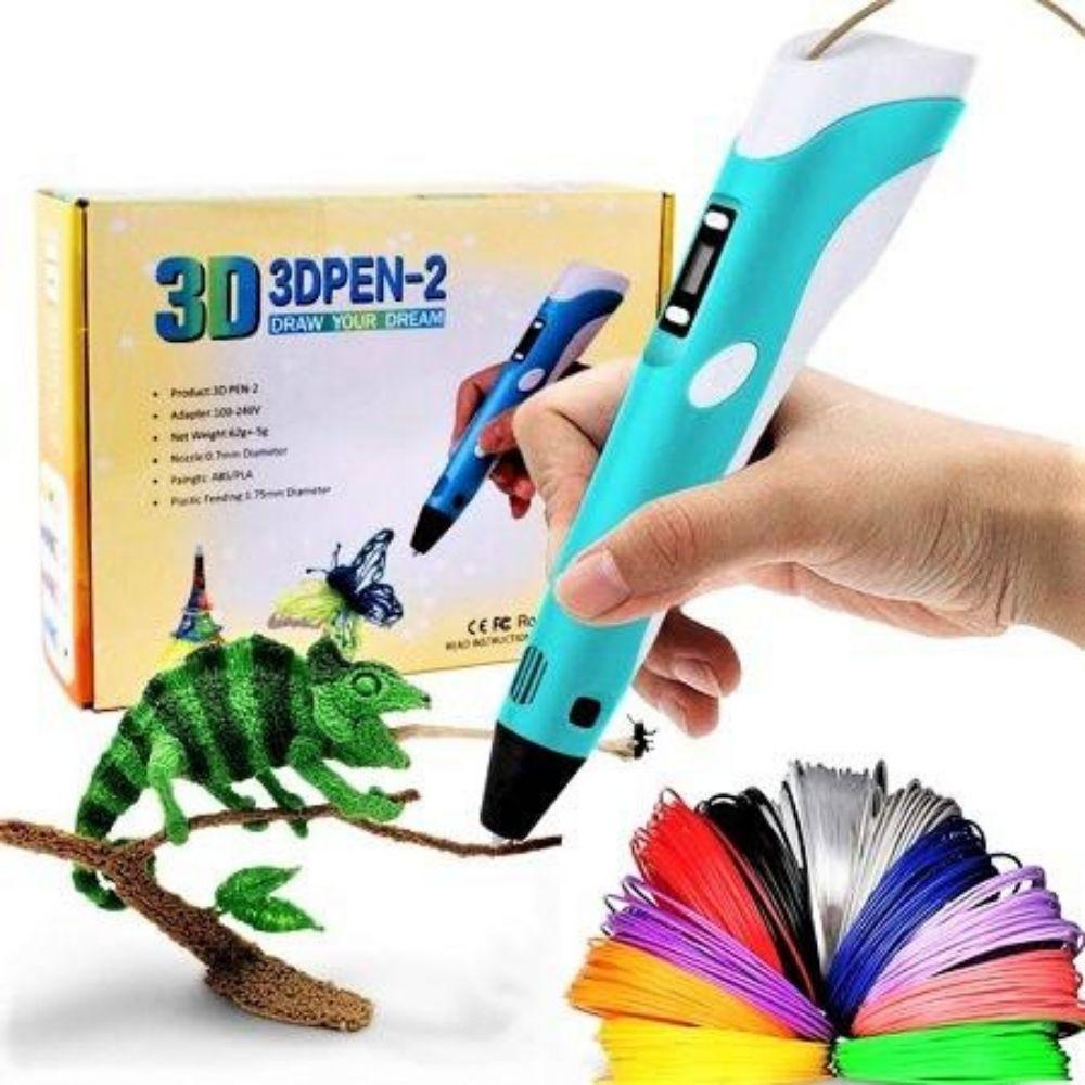 Penna 3D portatile — Set di filamenti in 10 colori, calore e velocità regolabili