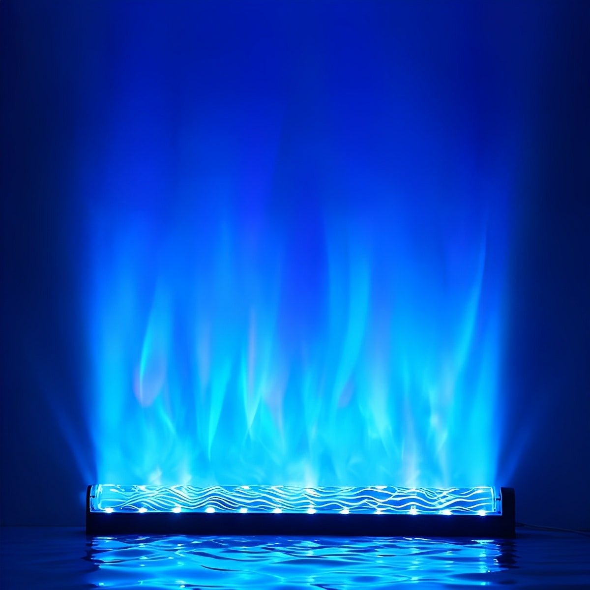 Animert LED-vegglampe, 39 in, aluminium, med flamme- og vanneffekter, RGBW-fargeskift, fjernkontroll, til stue, soverom, bar eller hotell, moderne