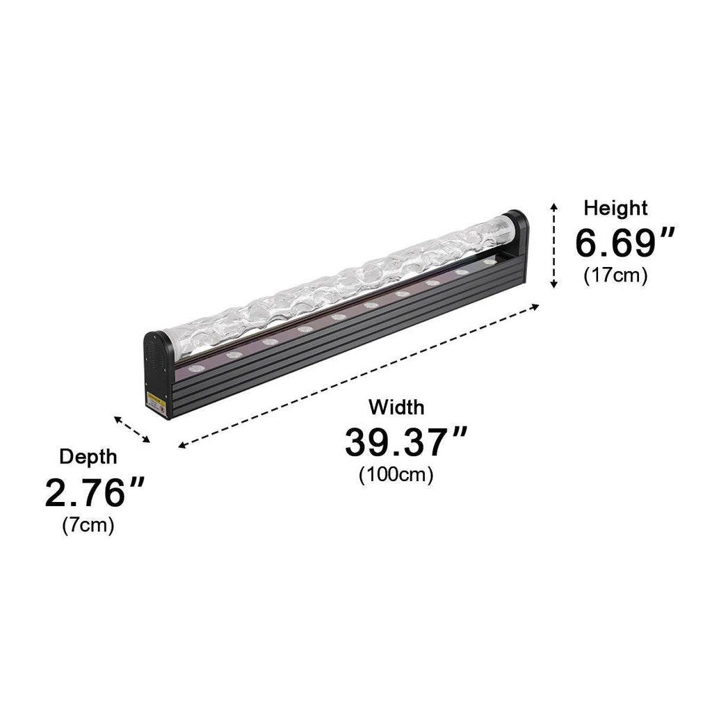 Animert LED-vegglampe, 39 in, aluminium, med flamme- og vanneffekter, RGBW-fargeskift, fjernkontroll, til stue, soverom, bar eller hotell, moderne