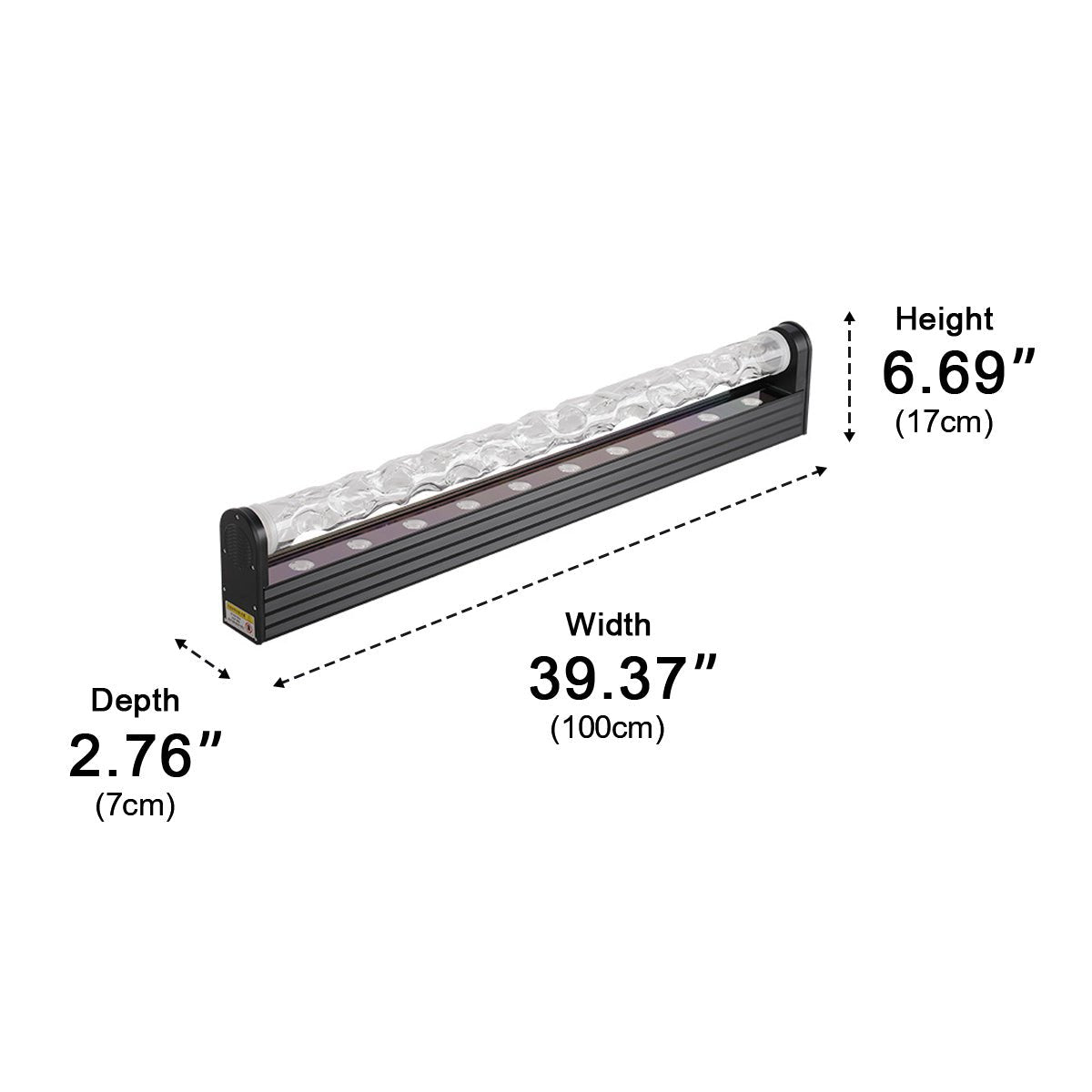 Animert LED-vegglampe, 39 in, aluminium, med flamme- og vanneffekter, RGBW-fargeskift, fjernkontroll, til stue, soverom, bar eller hotell, moderne
