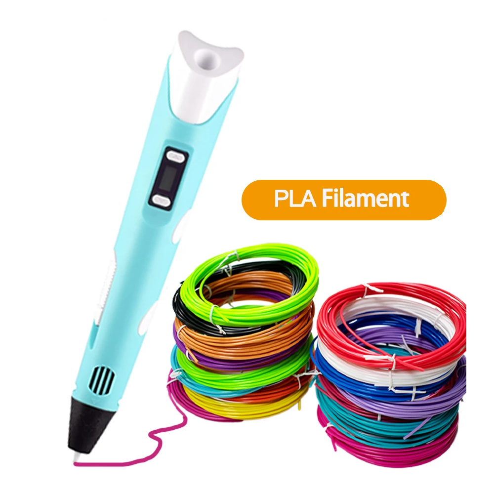 Penna 3D portatile — Set di filamenti in 10 colori, calore e velocità regolabili