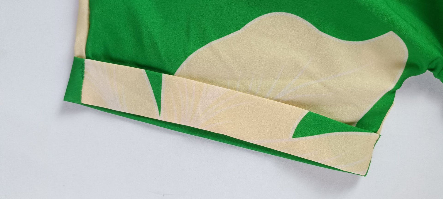 Blouse Robe Imprimée à Col Revers