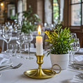 Eleganter goldener Metall-Kerzenständer - Euroselle