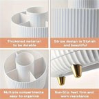 Plastic 360° Rotating Makeup Storage with 5 Sections - Euroselle