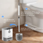 Long Handle Toilet Brush & Holder, Essential Cleaning Tool - Euroselle