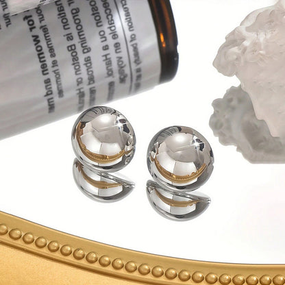 Boucles d'oreilles luxe en acier inoxydable - Style élégant et contemporain