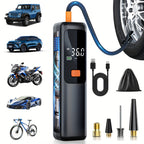 Digital 150 PSI Portable Tire Inflator with LCD Display & USB Fast Charging Air Compressor - Euroselle