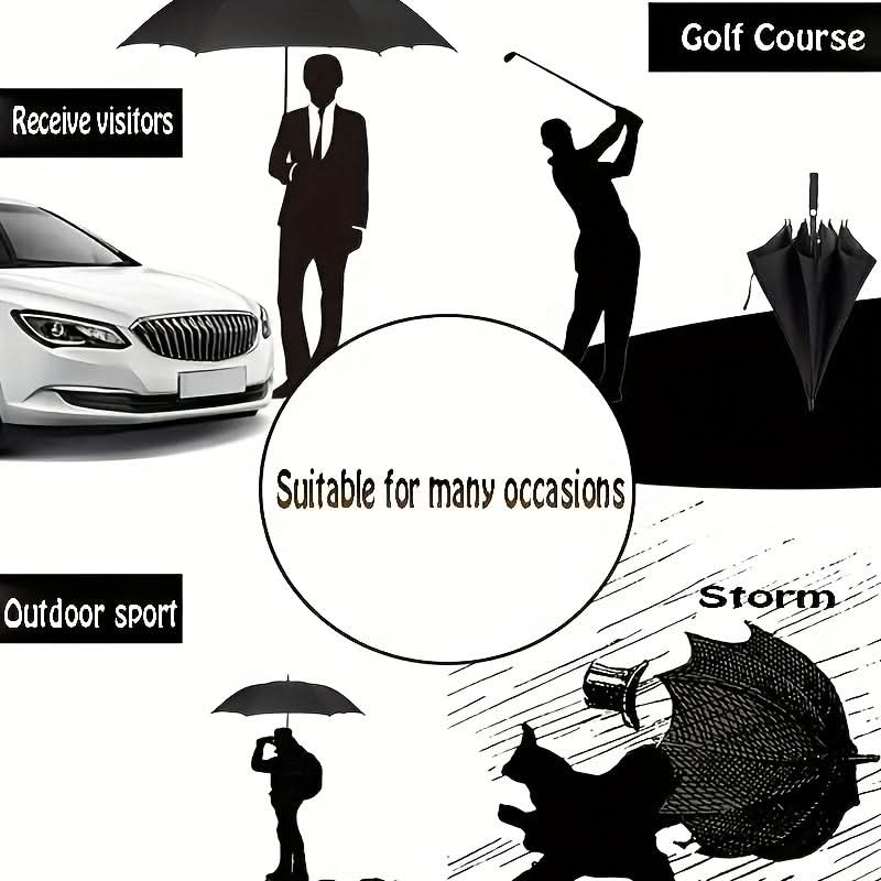 Duży automatyczny parasol z podwójną czaszą — odporny na wiatr, dla 2-3 osób