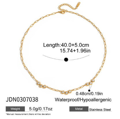 Collier Quatre Feuilles de Trèfle en Titanium et Zircon - Élégant et Luxe