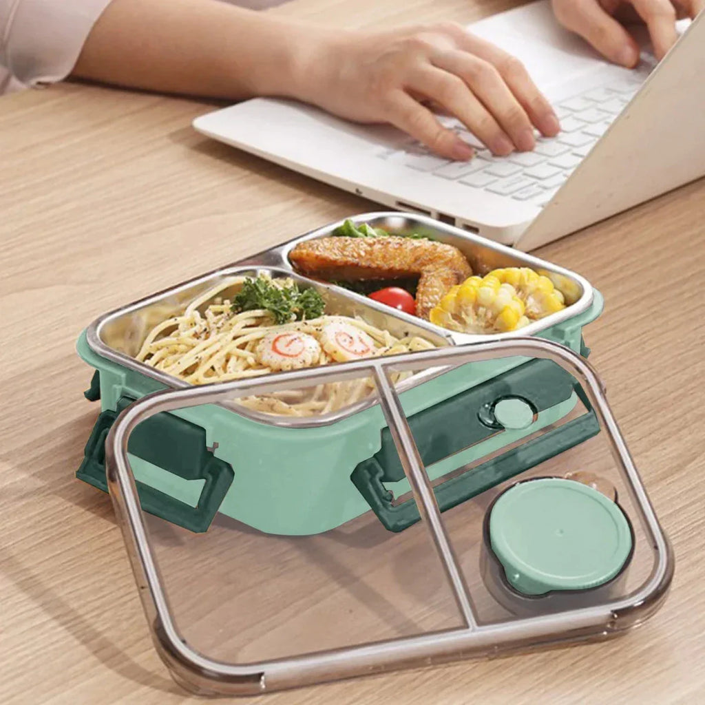 Thermobehälter für Speisen aus Stahl, auslaufsicherer Meal-Prep-Behälter für Büro, Schule und Pendler, tragbare und wiederverwendbare Warmhaltebox