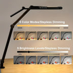 24W Adjustable LED Desk Lamp with Clamp - Euroselle