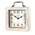 Rustic Wooden Shelf Clock with Glass Cover for Home Decor - Euroselle