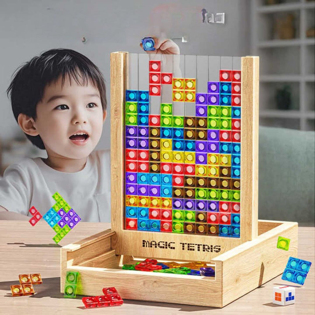 Tetrisová deska TerraBlock — ekologická dřevěná logická hra