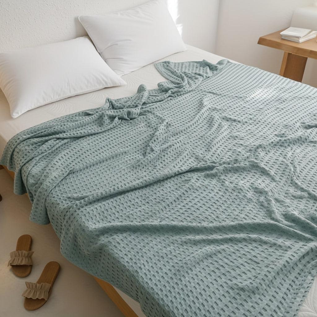 Waffle Weave Cotton Quilt Blanket - Euroselle