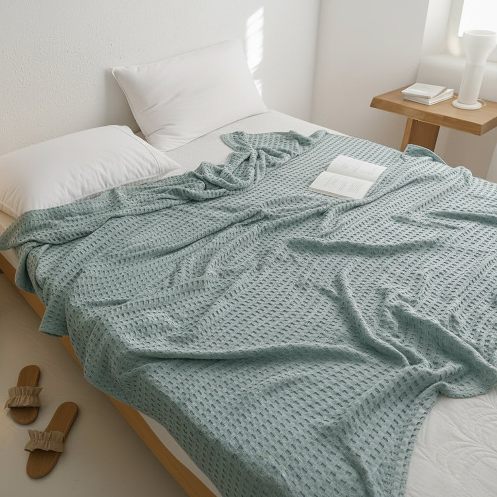 Waffle Weave Cotton Quilt Blanket - Euroselle