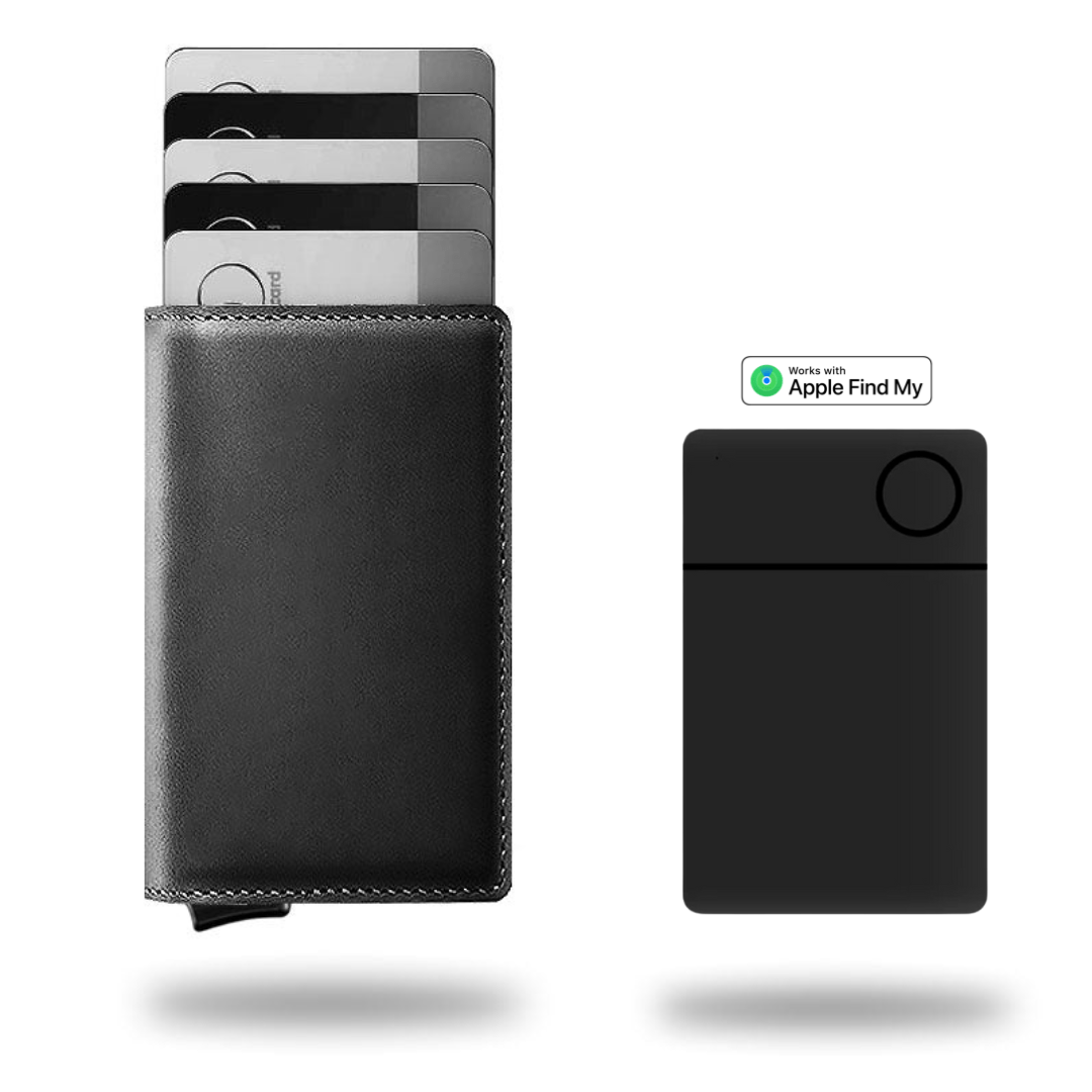RFID-Blocking Leather Billfold — Pop-Up Aluminum Card Holder