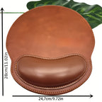Non-Slip Ergonomic Faux Leather Mouse Pad Brown - Euroselle