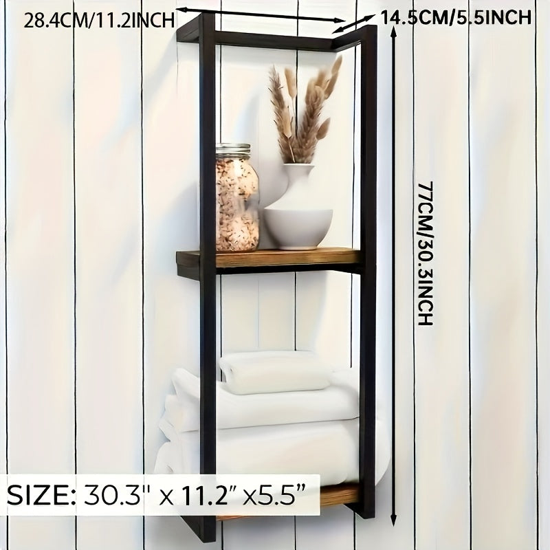 Toallero de pared de acero inoxidable — soporte de 2 niveles