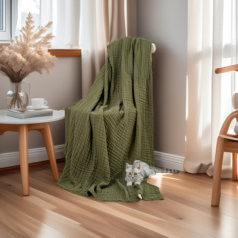 Ultra-Breathable 6-Layer Cotton Gauze Blanket for Year-Round Comfort - Euroselle