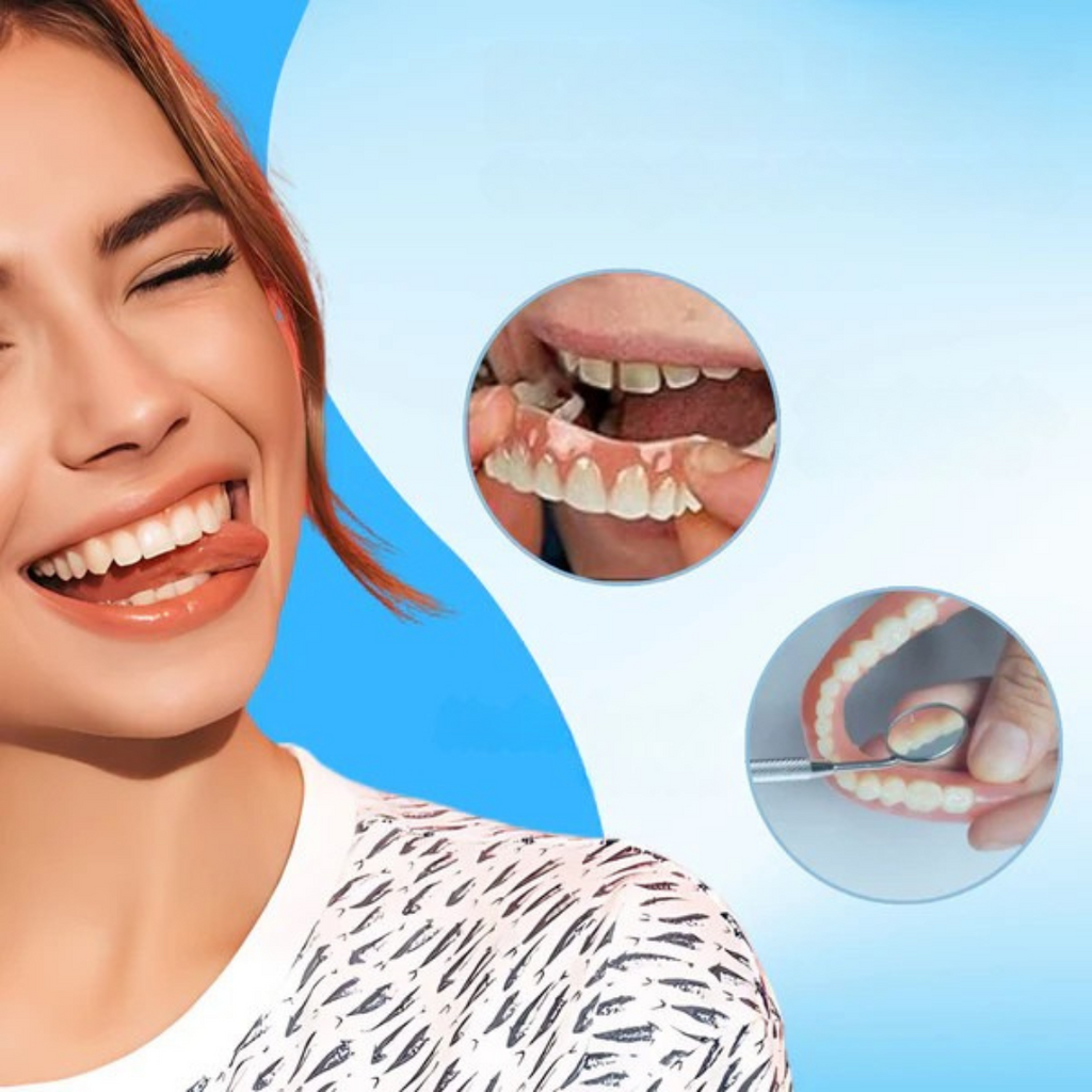 قشور تجميلية للأسنان تُثبت بالضغط — غطاء ابتسامة من السيليكون قابل للإزالة