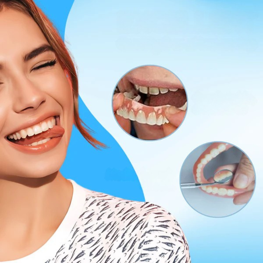 قشور تجميلية للأسنان تُثبت بالضغط — غطاء ابتسامة من السيليكون قابل للإزالة