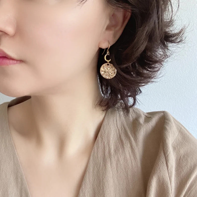 Boucles d'oreilles rondes pendantes en zircon - Euroselle Élégance