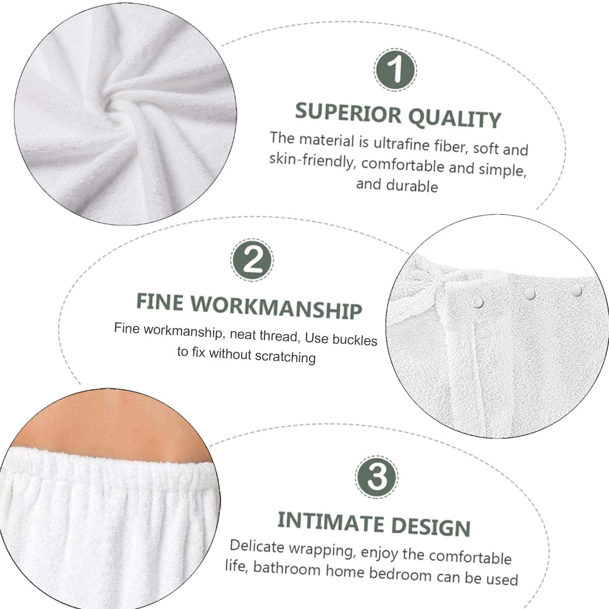 Minimalist Solid Bathrobe and Towel Set Lightweight Quick-Dry Easy Bath Wrap Essentials - Euroselle