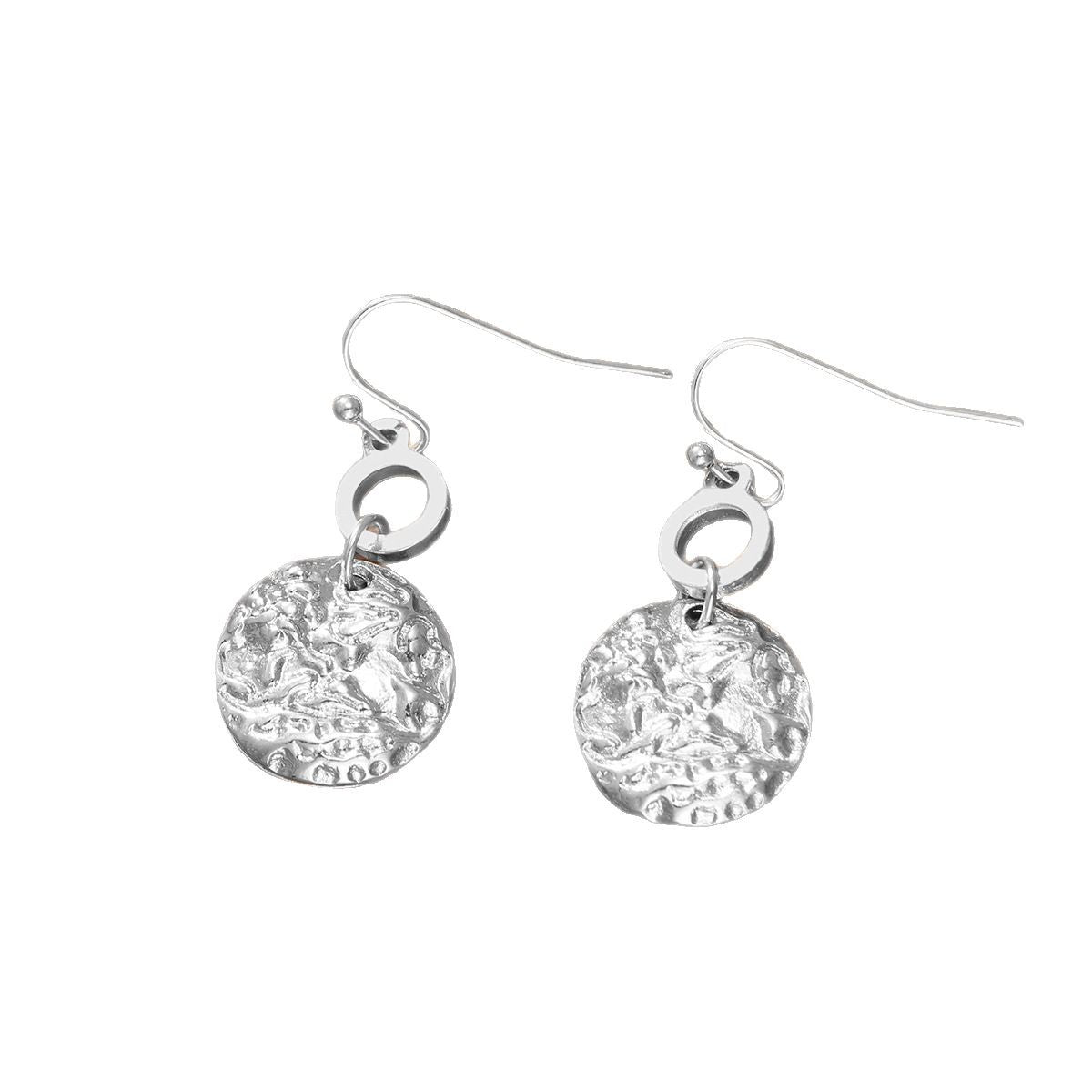 Boucles d'oreilles rondes pendantes en zircon - Euroselle Élégance