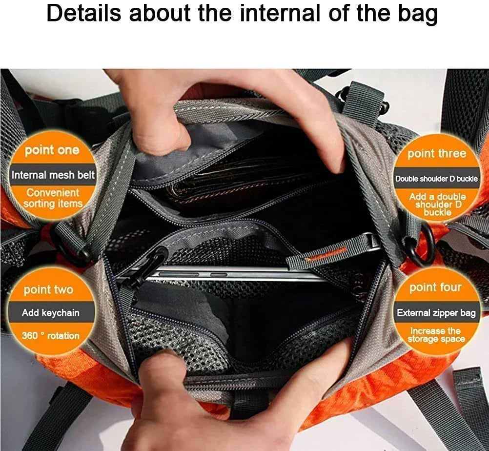 Riñonera ligera impermeable para correr con portabotellas, para senderismo, jogging y viajes
