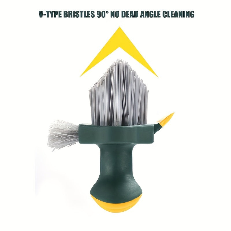 2-in-1 Crevice & Floor Scrub Brush, Durable Plastic, Portable Design - Euroselle