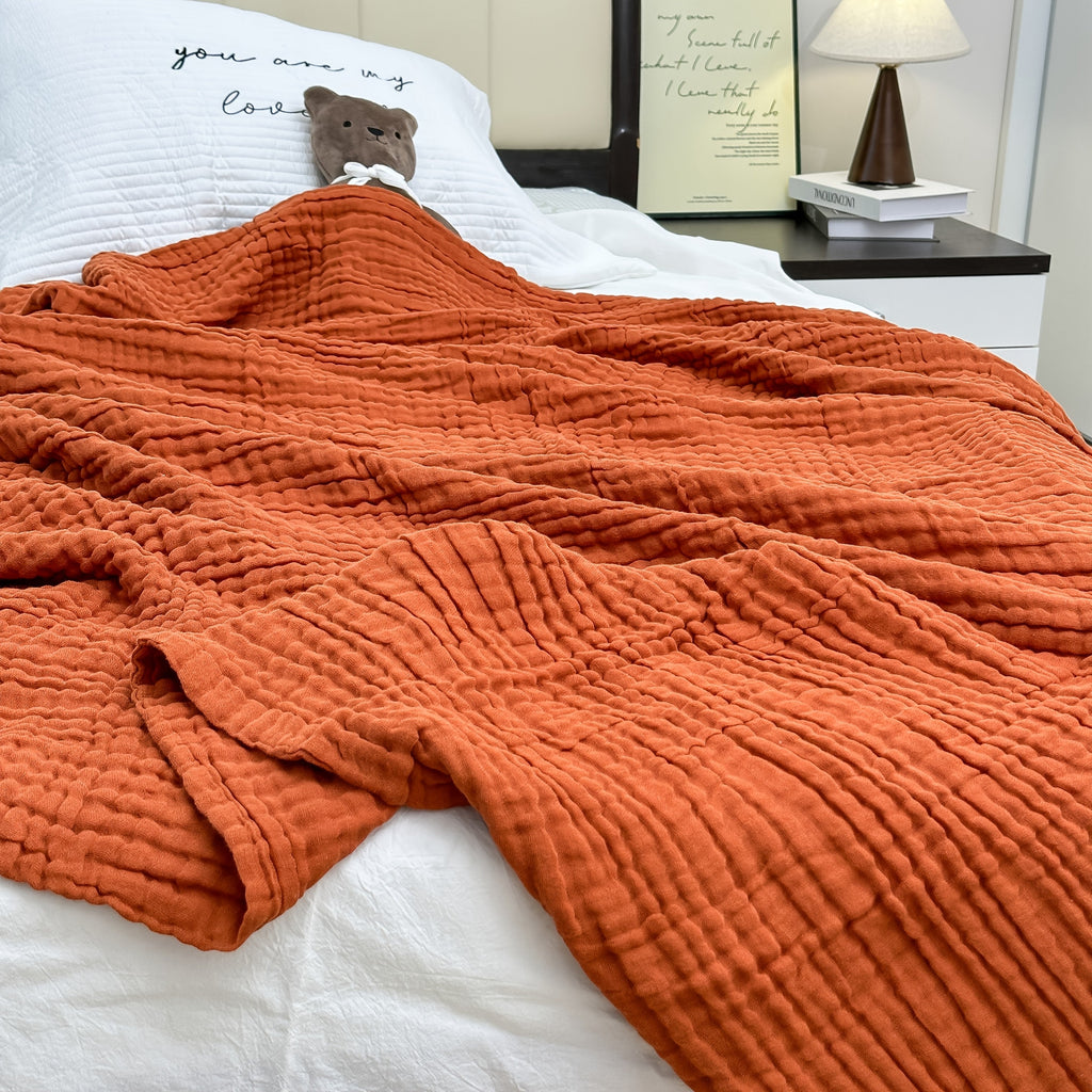 Ultra-Breathable 6-Layer Cotton Gauze Blanket for Year-Round Comfort - Euroselle