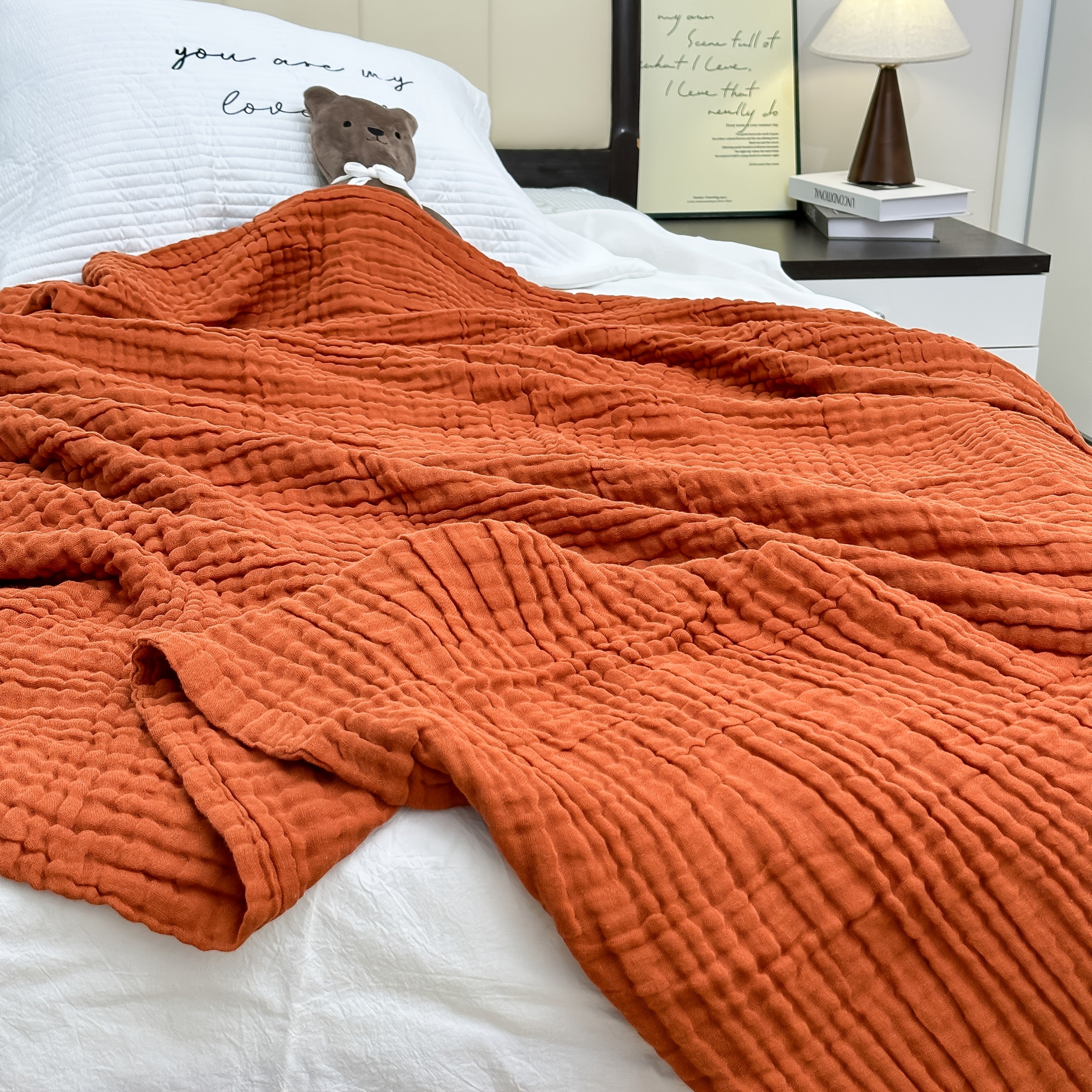 Ultra-Breathable 6-Layer Cotton Gauze Blanket for Year-Round Comfort - Euroselle