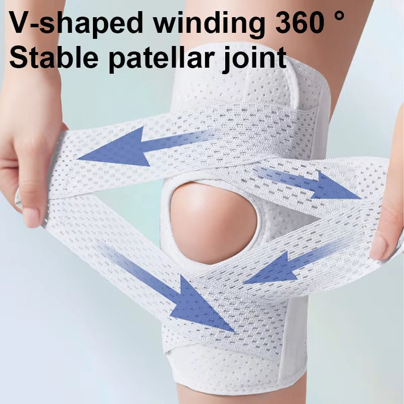 Verstellbare Knie-Kompressionsbandage — Stützsystem mit Klettverschluss
