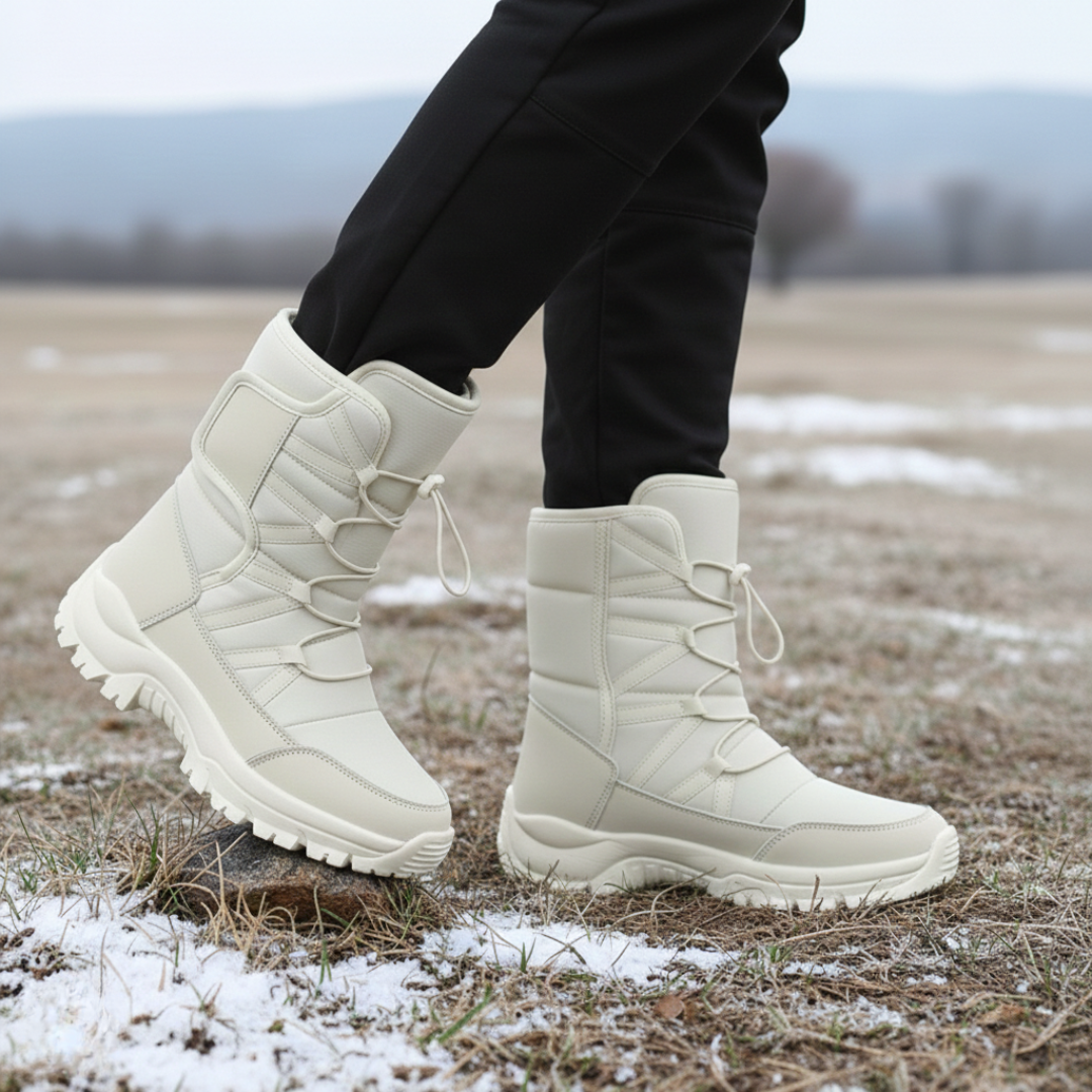 Waterproof Snow Boots — Plush-Lined Slip-On, Non-Slip Rubber Sole