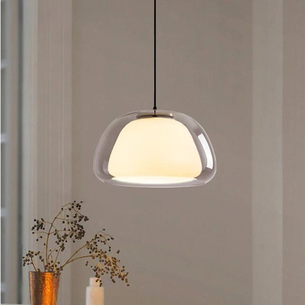 Lunara | Double Glass Dome Pendant Light With Soft Glow