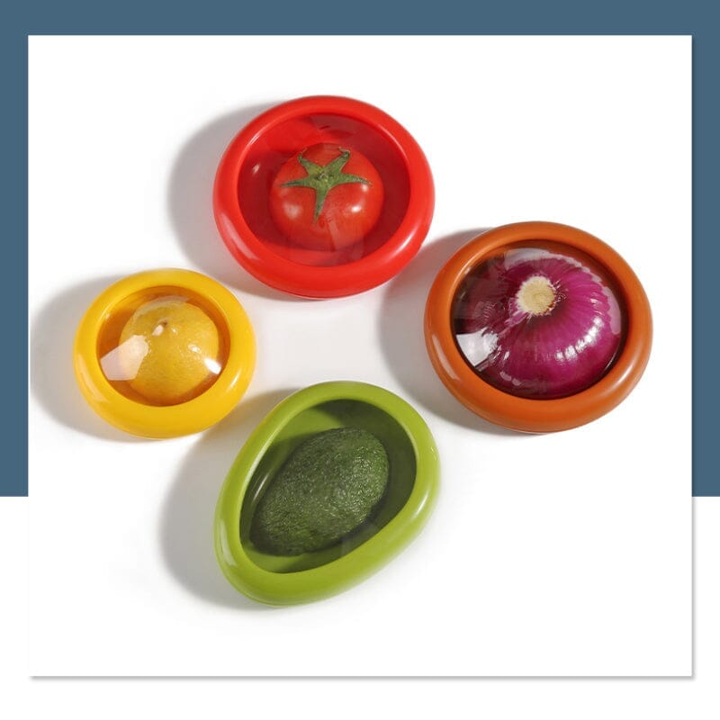 BPA-free polovykrojené nádoby na potraviny - 4 do sebe zapadající dózy s nacvakávacími víčky