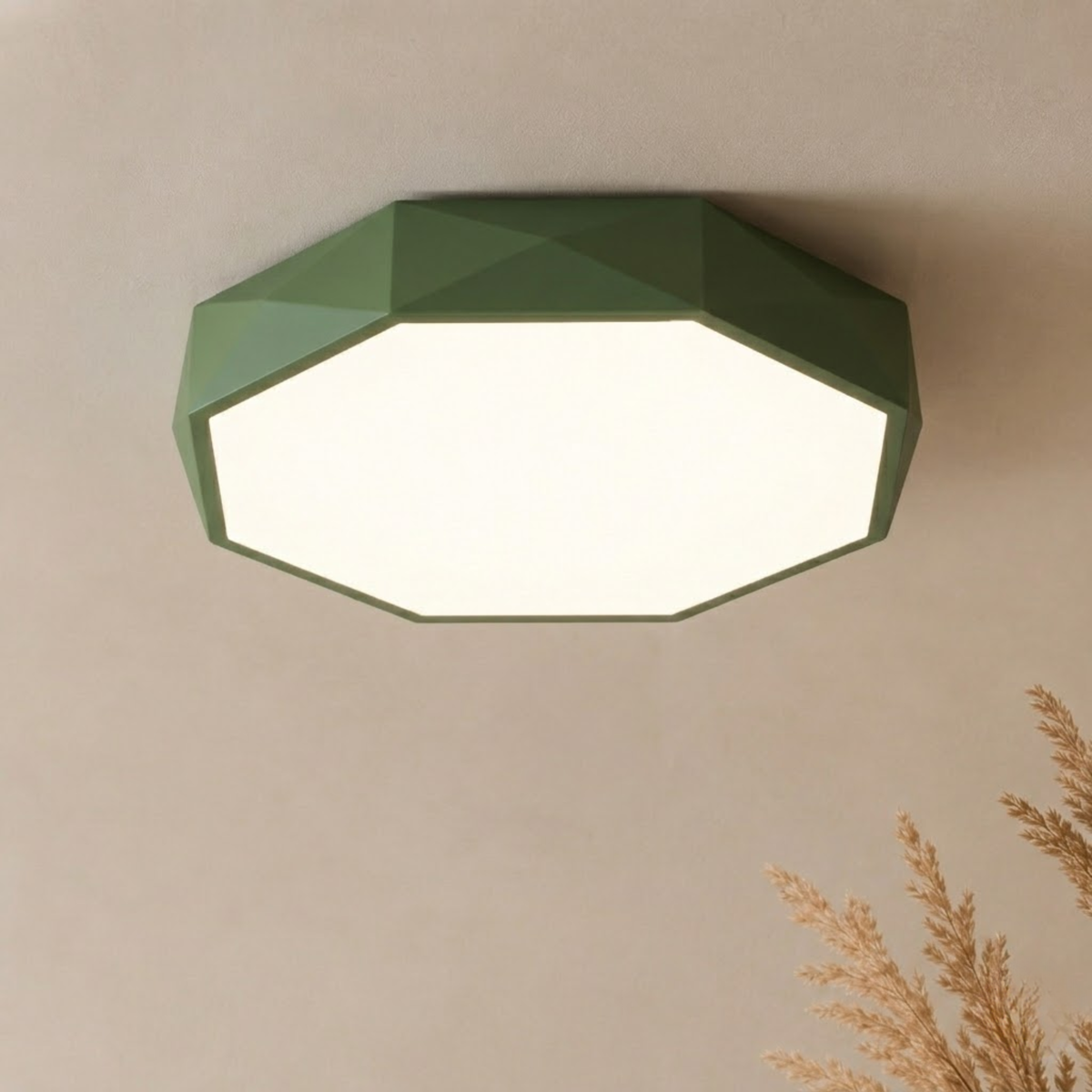 Šedé geometrické LED stropní svítidlo – přisazené provedení