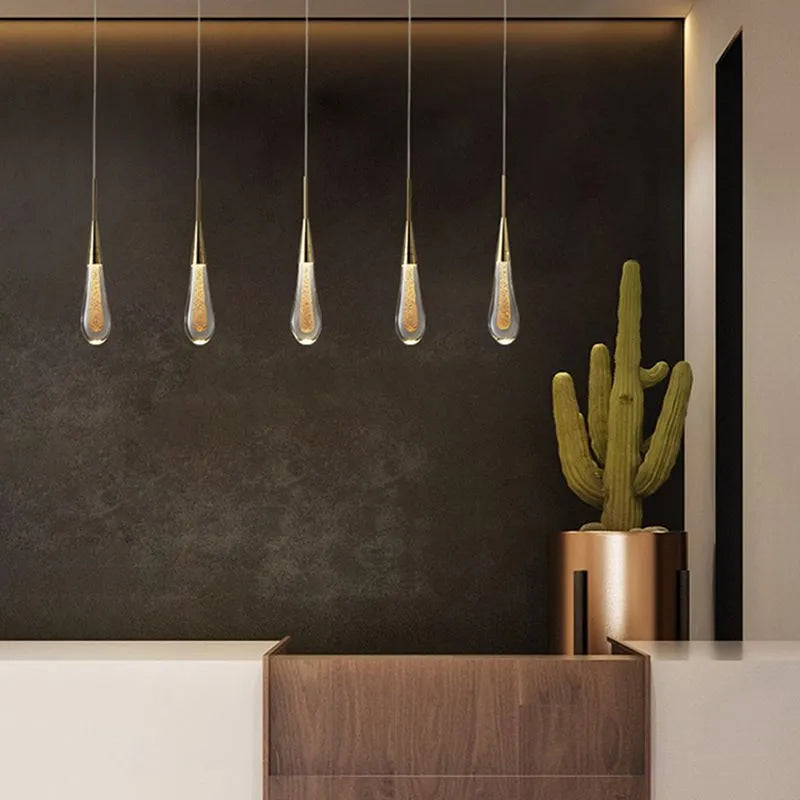 Elara Gold Teardrop Pendant Light