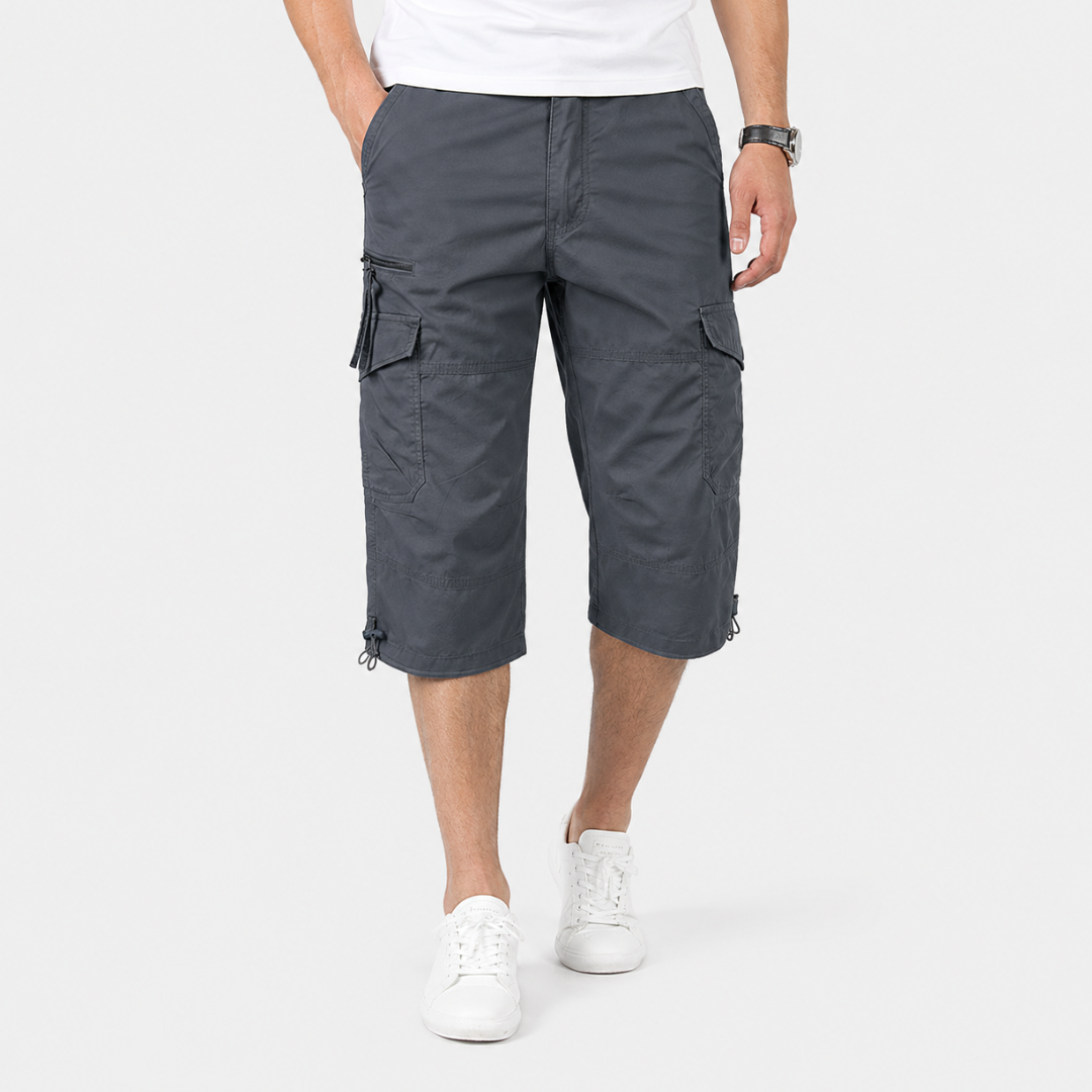 Men's Capri-Length Hiking Shorts — Multiple Cargo Pockets